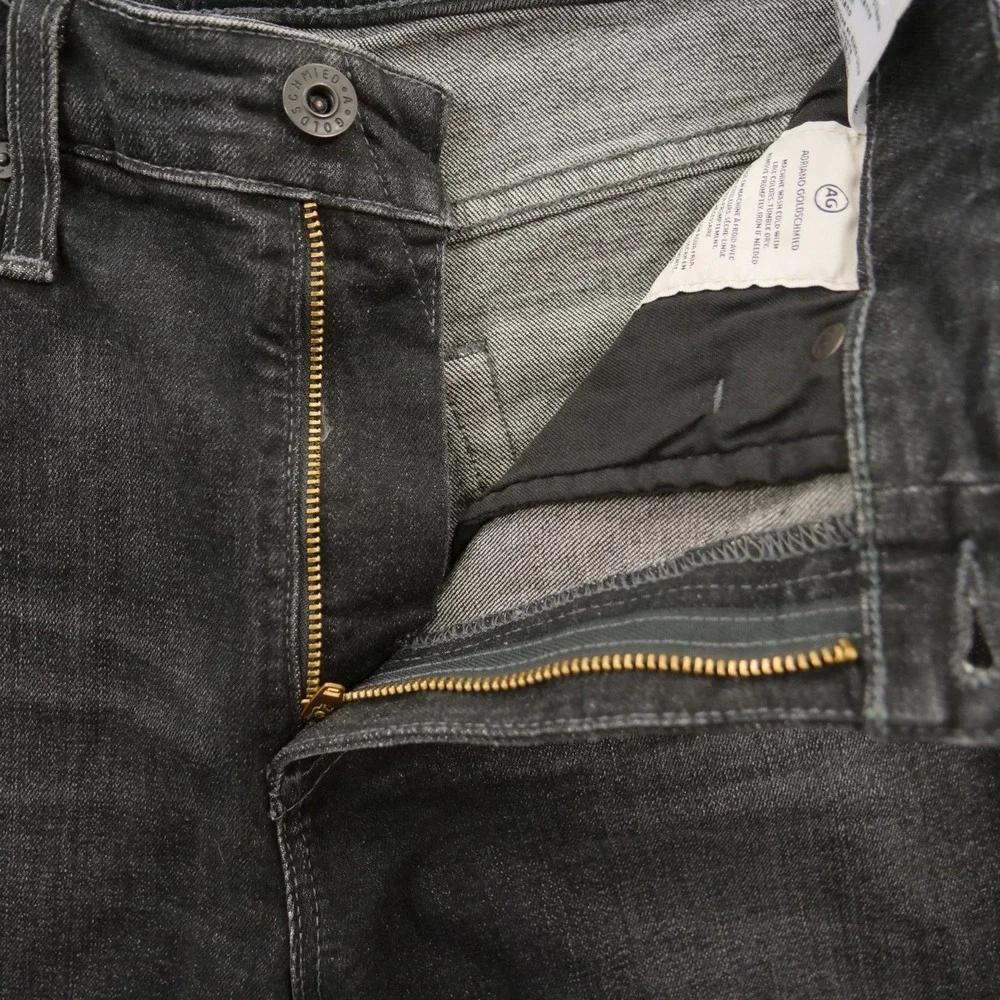 New AG Adriano Goldschmied High Waist Black Distressed Denim Shorts